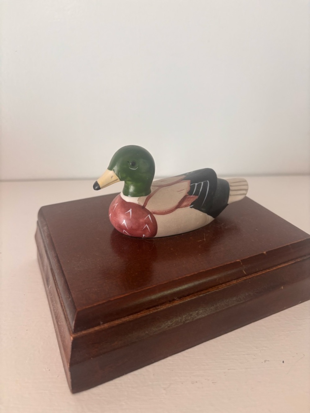 Porcelain Decoy Duck Wood Box